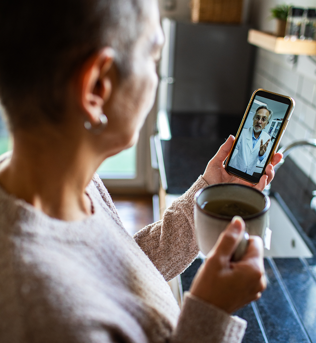 Patient on a virtual care appointment