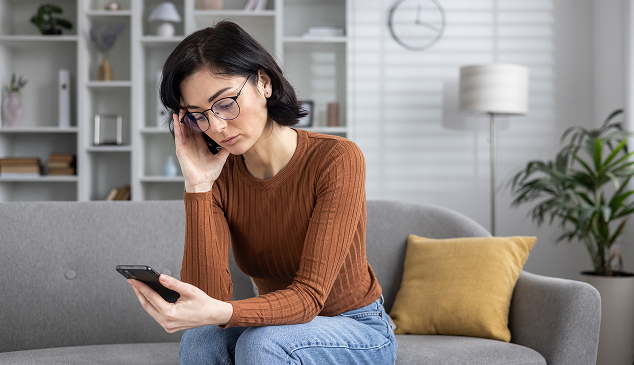 Struggling employee at home